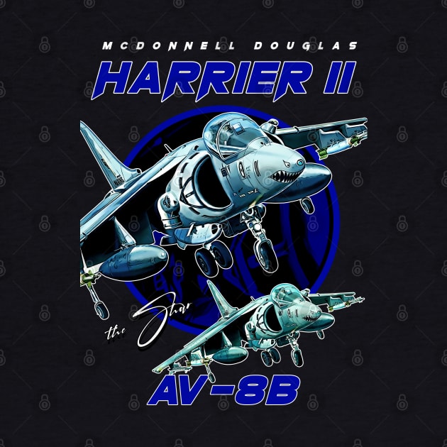 Harrier II AV-8B Ground-Attack Aircraft Fighterjet by aeroloversclothing